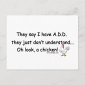 Carte Postale AJOUTER Humour poulet (Devant)