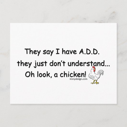 Carte Postale AJOUTER Humour poulet (Devant)