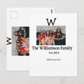 Carte Postale Ajouter le nom de famille photo année rustique Réu (Devant / Derrière)