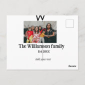 Carte Postale Ajouter le nom de famille photo année rustique Réu (Dos)