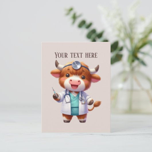 Carte Postale Ajouter le texte n'importe quel usage Vache infirm (Debout devant)