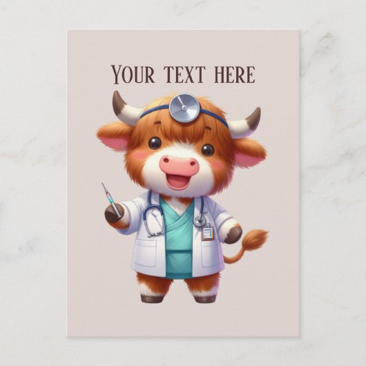 Carte Postale Ajouter le texte n'importe quel usage Vache infirm (Devant)