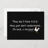 Carte Postale AJOUTER L'Humour De Poulet Dit (Devant / Derrière)