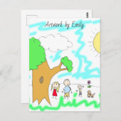 Carte Postale Ajouter l'oeuvre de votre enfant à cette oeuvre (Devant / Derrière)