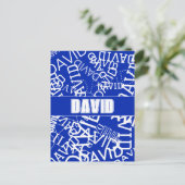 Carte Postale Ajouter n'importe quel nom, nom collage En bleu &  (Debout devant)