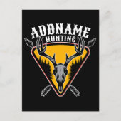 Carte Postale AJOUTER NOM Hunter Elk Crâne Gros Antlers Chasse a (Devant)