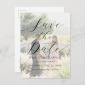 Carte Postale Ajouter Photo Modern Script élégant Enregistrer la (Devant / Derrière)