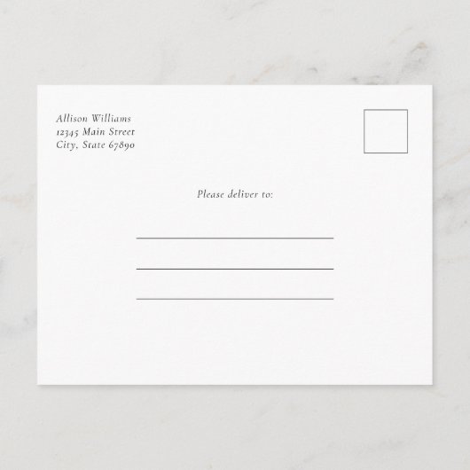 Carte Postale Ajouter Photo Modern Script élégant Enregistrer la (Dos)