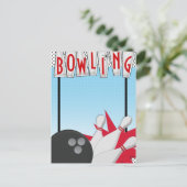 Carte Postale AJOUTER TEXTE Événement de nuit de bowling rétro v (Debout devant)