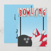 Carte Postale AJOUTER TEXTE Événement de nuit de bowling rétro v (Devant / Derrière)