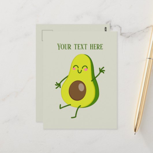 Carte Postale Ajouter un message à l'avocat mignon (Devant/Arrière en situation)