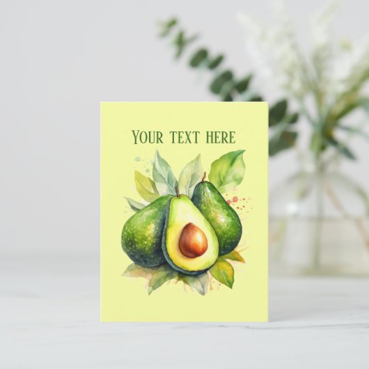 Carte Postale Ajouter un message à l'avocat mignon (Debout devant)