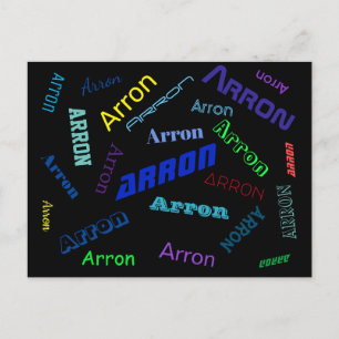 Carte Postale Ajouter un nom ou un mot   multicolore