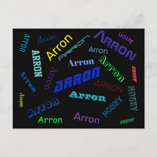 Carte Postale Ajouter un nom ou un mot | multicolore (Devant)