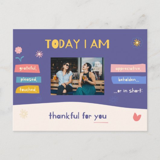 Carte Postale Ajouter une photo - gentil personnel général Merci (Devant)