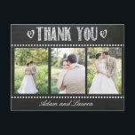 Carte Postale Ajouter vos propres photos Chalkboard Merci<br><div class="desc">Assurez-vous de vérifier la correspondance enregistrer les dates,  les cartes postales,  l'affranchissement et les étiquettes de adresse pour compléter ce jeu!</div>