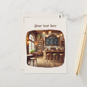 Carte Postale Ajouter votre café texte