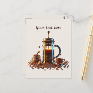 Carte Postale Ajouter votre café texte