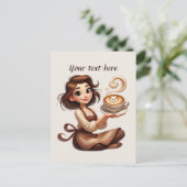 Carte Postale Ajouter votre café texte (Debout devant)