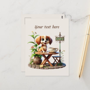 Carte Postale Ajouter votre café texte
