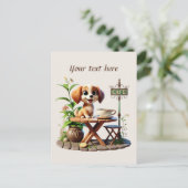Carte Postale Ajouter votre café texte (Debout devant)