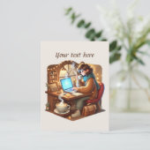Carte Postale Ajouter votre café texte (Debout devant)