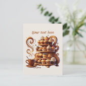 Carte Postale Ajouter votre café texte (Debout devant)