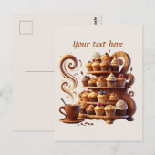 Carte Postale Ajouter votre café texte (Devant / Derrière)