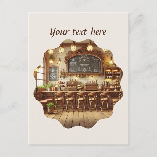 Carte Postale Ajouter votre café texte (Devant)