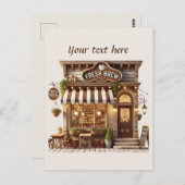 Carte Postale Ajouter votre café texte (Devant / Derrière)