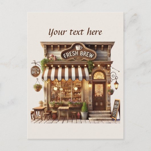 Carte Postale Ajouter votre café texte (Devant)