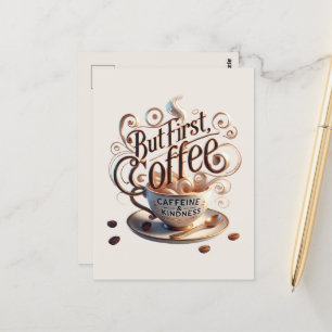 Carte Postale Ajouter votre café texte