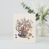 Carte Postale Ajouter votre café texte (Debout devant)