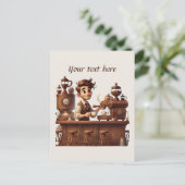 Carte Postale Ajouter votre café texte (Debout devant)