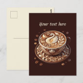 Carte Postale Ajouter votre café texte (Devant / Derrière)