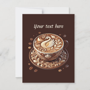 Carte Postale Ajouter votre café texte
