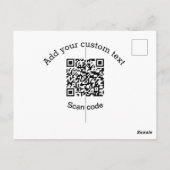 Carte Postale Ajouter votre entreprise de code QR d'analyse de t (Dos)