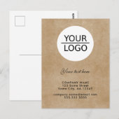 Carte Postale Ajouter votre logo avec promotion de texte personn (Devant / Derrière)