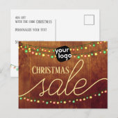 Carte Postale Ajouter Votre Logo Et Code QR Élégante Vente De No (Devant / Derrière)