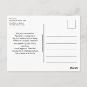 Carte Postale AJOUTER VOTRE Merci LOGO (Dos)