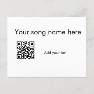 Carte Postale Ajouter votre nom de chanson ici q r code ajouter
