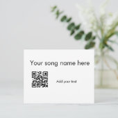 Carte Postale Ajouter votre nom de chanson ici q r code ajouter  (Debout devant)