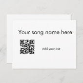 Carte Postale Ajouter votre nom de chanson ici q r code ajouter  (Devant / Derrière)