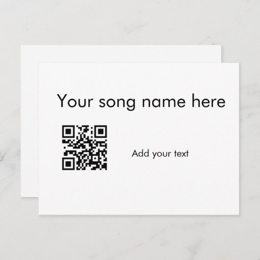 Carte Postale Ajouter votre nom de chanson ici q r code ajouter  (Devant / Derrière)