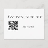 Carte Postale Ajouter votre nom de chanson ici q r code ajouter  (Devant)
