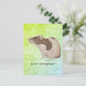 Carte Postale Ajouter Votre Nom Rat Design (Debout devant)