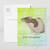 Carte Postale Ajouter Votre Nom Rat Design (Devant / Derrière)