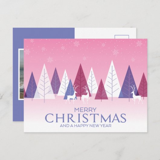 Carte Postale Ajouter votre photo | Joyeux Noël (Devant / Derrière)