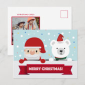 Carte Postale Ajouter votre photo | Joyeux Noël (Devant / Derrière)