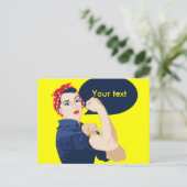 Carte Postale Ajouter votre propre texte à rosie riveter (Debout devant)